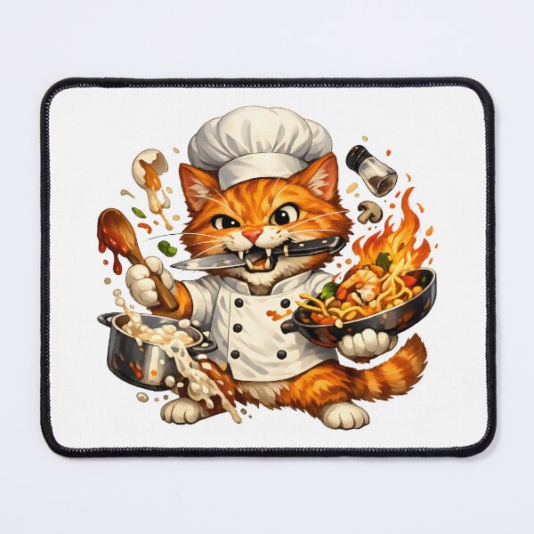 Item preview, Chaotic Orange Cat Chef Cooking Disaster designed and sold by builtforyou.