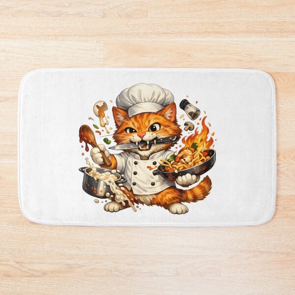 Item preview, Chaotic Orange Cat Chef Cooking Disaster designed and sold by builtforyou.