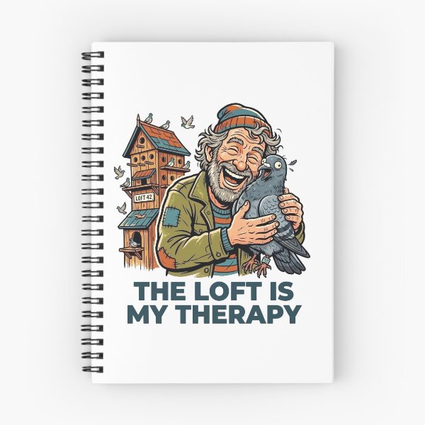 Item preview, The Loft Is My Therapy - Happy Pigeon Fancier Hugging Racing Pigeon designed and sold by Sekla-Studio.