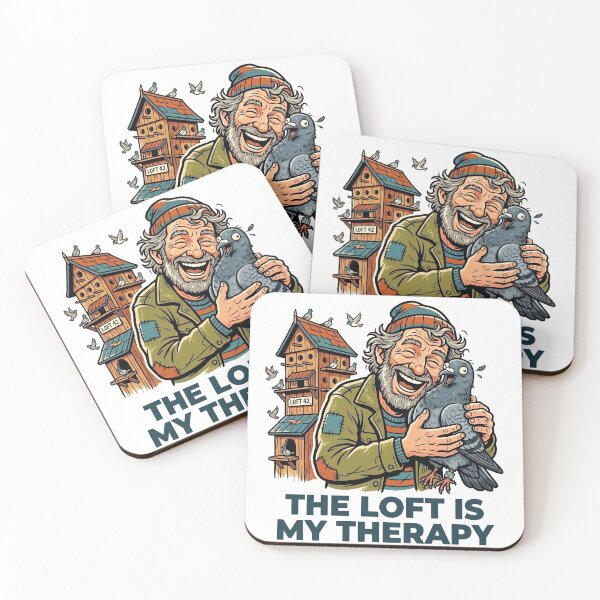 Item preview, The Loft Is My Therapy - Happy Pigeon Fancier Hugging Racing Pigeon designed and sold by Sekla-Studio.