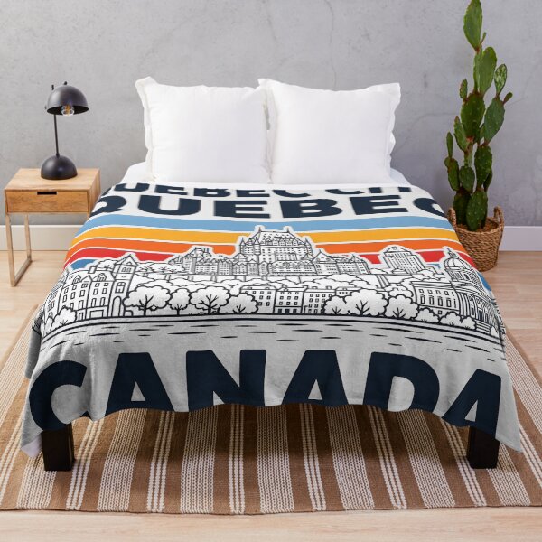 Item preview, Quebec City Canada Minimalist Skyline Retro Colors designed and sold by HowToCanadian.