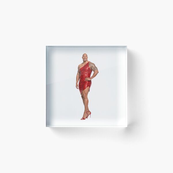 Item preview, Dwayne johnson the rock red cocktail dress Funny prank meme gift weird birthday designed and sold by CheeseBlueprint.