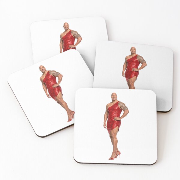 Item preview, Dwayne johnson the rock red cocktail dress Funny prank meme gift weird birthday designed and sold by CheeseBlueprint.