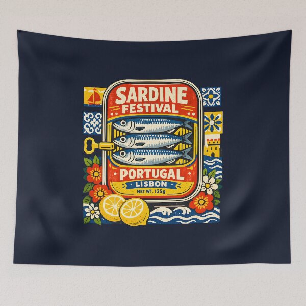 Item preview, Sardine Festival Sardine Tin Portugal Riviera Lisbon Vintage Souvenir Mediterranean Summer  designed and sold by Artycom.