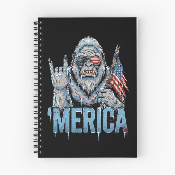 Item preview, 'Merica Icy Yeti Bigfoot Rock On Flag Design v1 designed and sold by DarylWelsh2024.