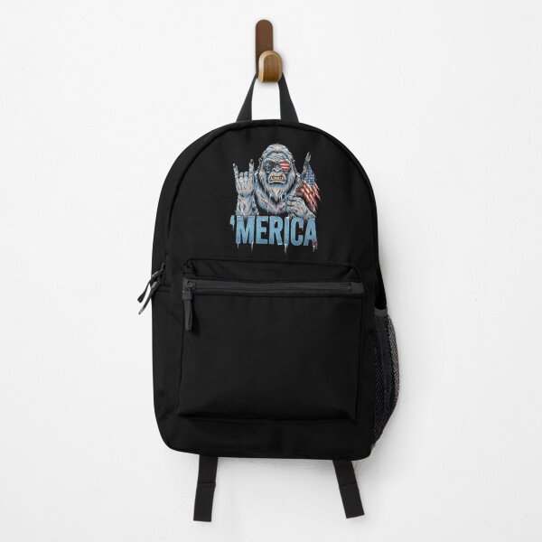 Item preview, 'Merica Icy Yeti Bigfoot Rock On Flag Design v1 designed and sold by DarylWelsh2024.