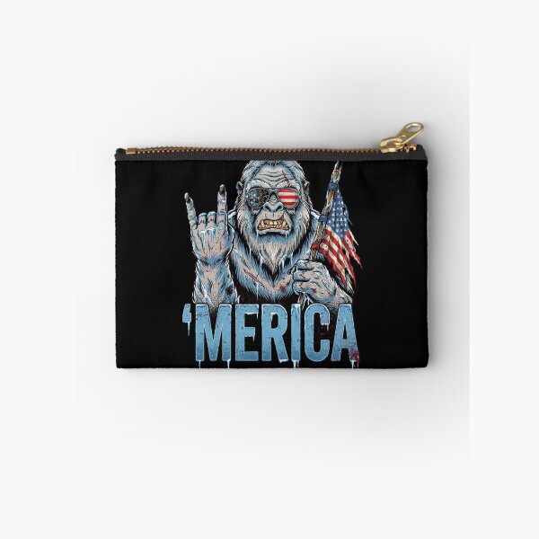 Item preview, 'Merica Icy Yeti Bigfoot Rock On Flag Design v1 designed and sold by DarylWelsh2024.