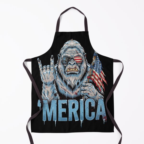 Item preview, 'Merica Icy Yeti Bigfoot Rock On Flag Design v1 designed and sold by DarylWelsh2024.
