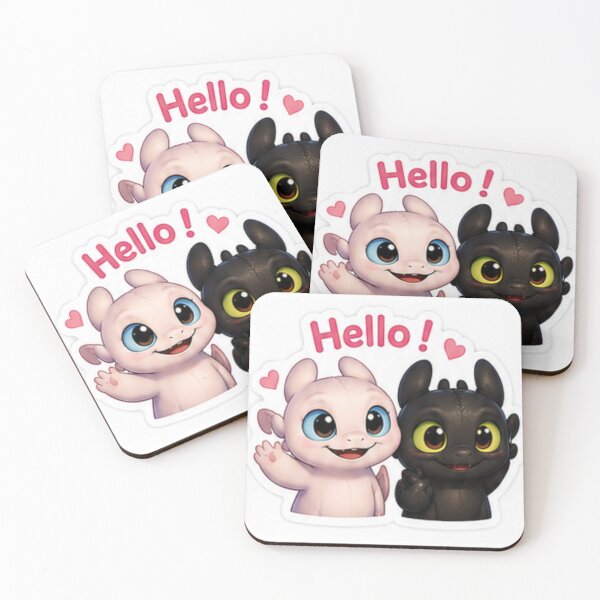 Item preview, Cute Baby Dragon Duo Sticker – Kawaii Hello Dragons | White Background designed and sold by nouhaZN.