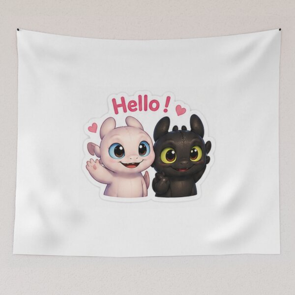 Item preview, Cute Baby Dragon Duo Sticker – Kawaii Hello Dragons | White Background designed and sold by nouhaZN.