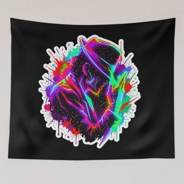 Item preview, Neon Pop King Dance Street Art Illustration designed and sold by ExploreAura Studio.