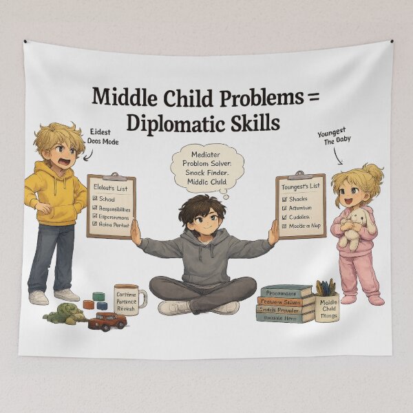 Item preview, Middle Child Problems = Diplomatic Skills Mediator Family  designed and sold by irfanshikh.