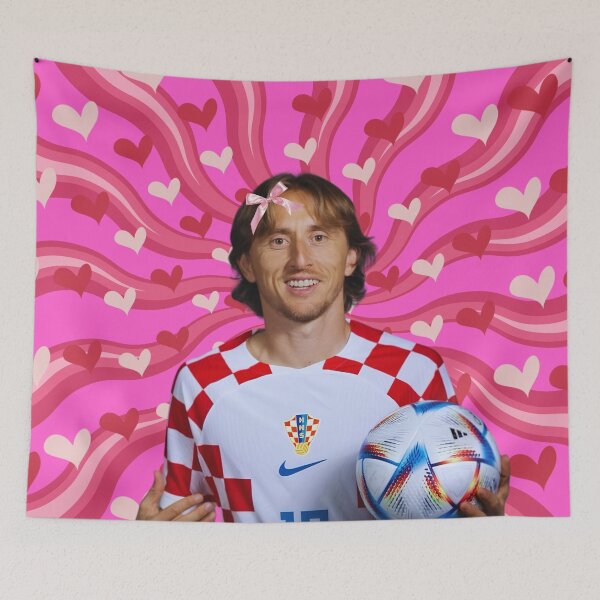 Item preview, Cute Luka Modric with Pink Bow, Croatian footballer designed and sold by SuchWowDesign.