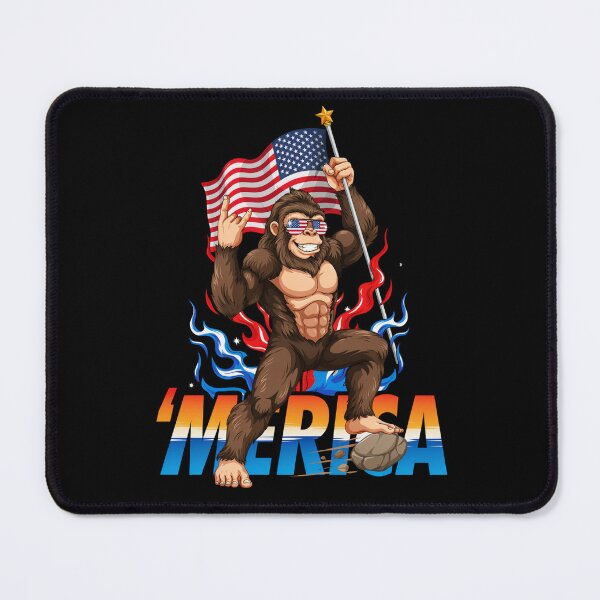 Item preview, 'Merica Bigfoot Muscular Rock On Design v1 designed and sold by DarylWelsh2024.