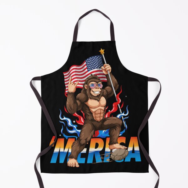 Item preview, 'Merica Bigfoot Muscular Rock On Design v1 designed and sold by DarylWelsh2024.