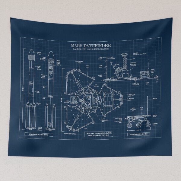 Item preview, Mars Pathfinder. Lander and Rover Exploration (Navy Blueprint) designed and sold by BGALAXY.