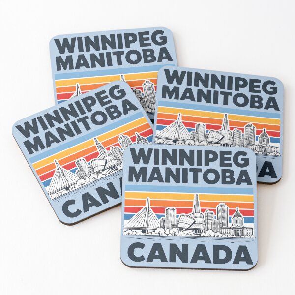 Item preview, Winnipeg Manitoba Canada Minimalist Skyline Retro Colors designed and sold by HowToCanadian.