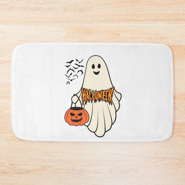 Item preview, Cute Halloween Ghost with Pumpkin Trick or Treat designed and sold by     Sela Art .