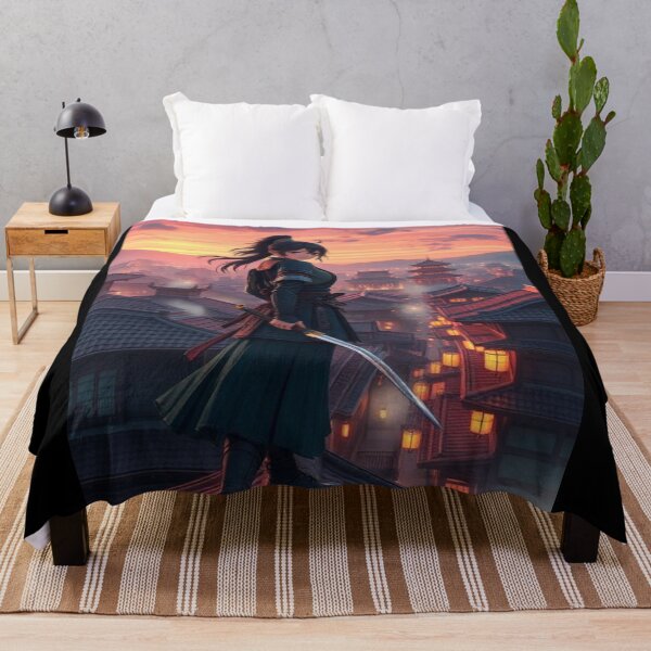 Aperçu de l'œuvre T-shirt fille samouraï créée et vendue par PrintYourStyle.