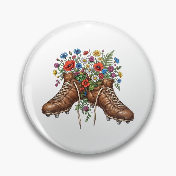 Item preview, Vintage Leather Football Boots with Wildflowers designed and sold by StoneByTheMoon.