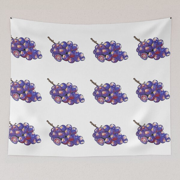 Item preview, Fresh Purple Grapes Fruit Illustration designed and sold by AbbyWorldStudio.