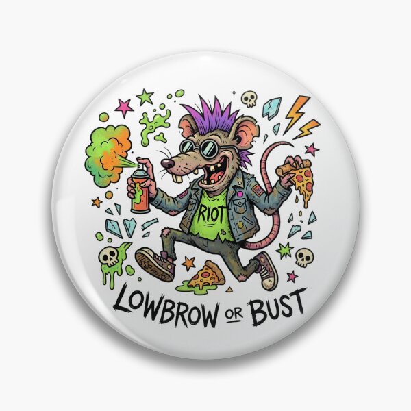 Item preview, Lowbrow or Bust Punk Rat Sticker | Graffiti Riot Rat | Pop Surreal Street Art Cartoon Graphic designed and sold by Bhaskar Digital Art.