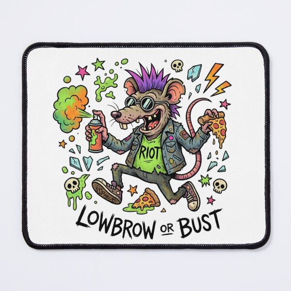 Item preview, Lowbrow or Bust Punk Rat Sticker | Graffiti Riot Rat | Pop Surreal Street Art Cartoon Graphic designed and sold by Bhaskar Digital Art.