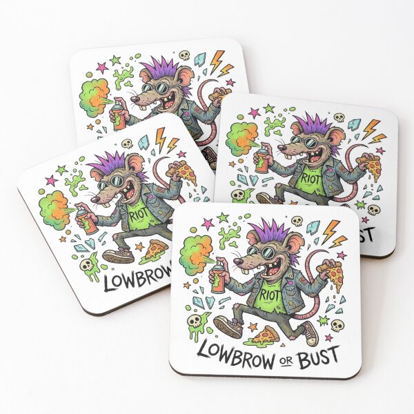 Item preview, Lowbrow or Bust Punk Rat Sticker | Graffiti Riot Rat | Pop Surreal Street Art Cartoon Graphic designed and sold by Bhaskar Digital Art.
