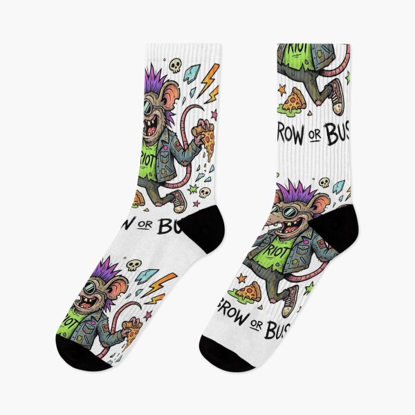 Item preview, Lowbrow or Bust Punk Rat Sticker | Graffiti Riot Rat | Pop Surreal Street Art Cartoon Graphic designed and sold by Bhaskar Digital Art.