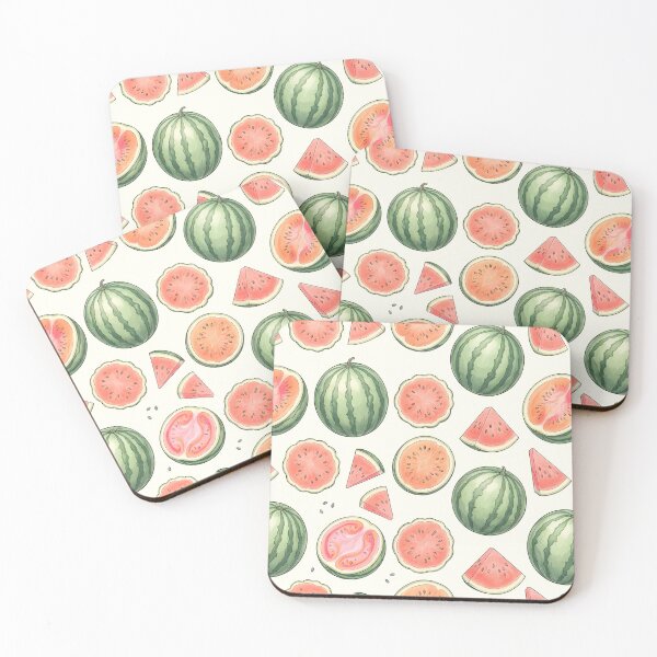 Item preview, Pastel Watermelon Pattern Sticker | Cute Summer Fruit Decal | Pastel Pink & Green Watermelon Slice Vinyl Sticker | Aesthetic Fresh Fruit Pattern Decal designed and sold by SergioMiklos.