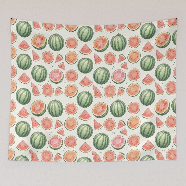 Item preview, Pastel Watermelon Pattern Sticker | Cute Summer Fruit Decal | Pastel Pink & Green Watermelon Slice Vinyl Sticker | Aesthetic Fresh Fruit Pattern Decal designed and sold by SergioMiklos.