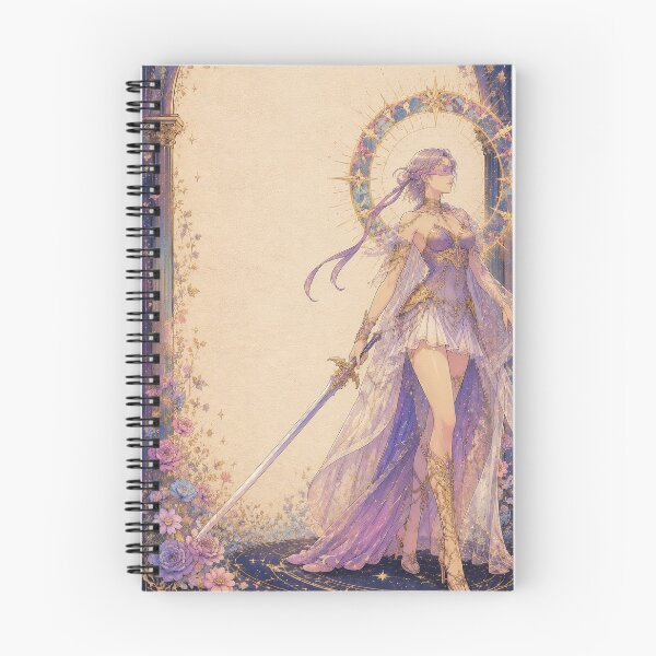 Item preview, Fantasy Warrior Priestess Gold Arch Frame with Copy Space, Mystical Anime  designed and sold by pencil-art98.