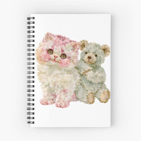 Item preview, Cute Fluffy Kitten Hugging a Teddy Bear designed and sold by bubulaladesigns.
