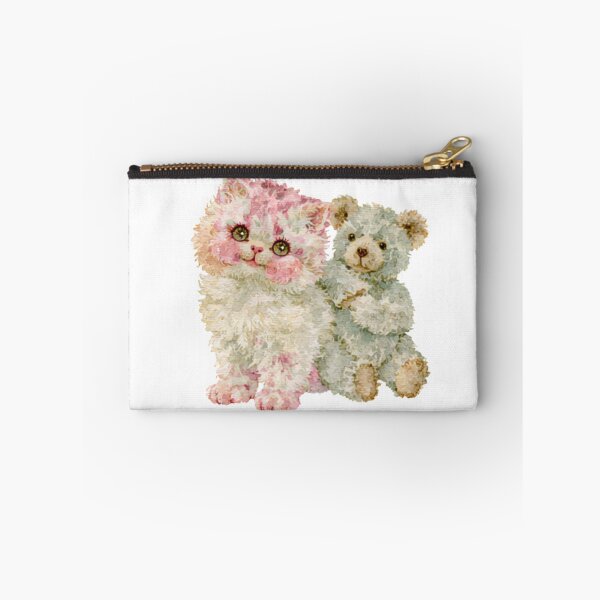 Item preview, Cute Fluffy Kitten Hugging a Teddy Bear designed and sold by bubulaladesigns.