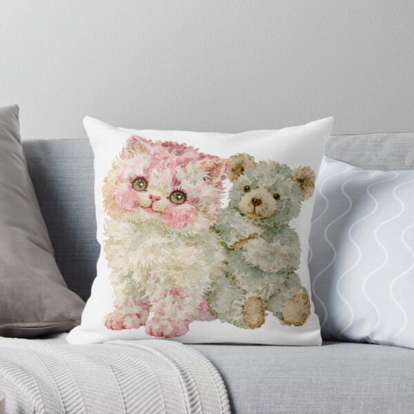 Item preview, Cute Fluffy Kitten Hugging a Teddy Bear designed and sold by bubulaladesigns.