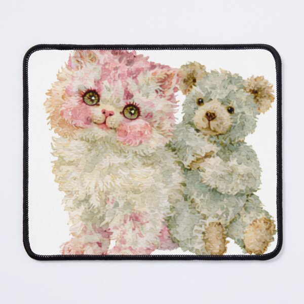 Item preview, Cute Fluffy Kitten Hugging a Teddy Bear designed and sold by bubulaladesigns.