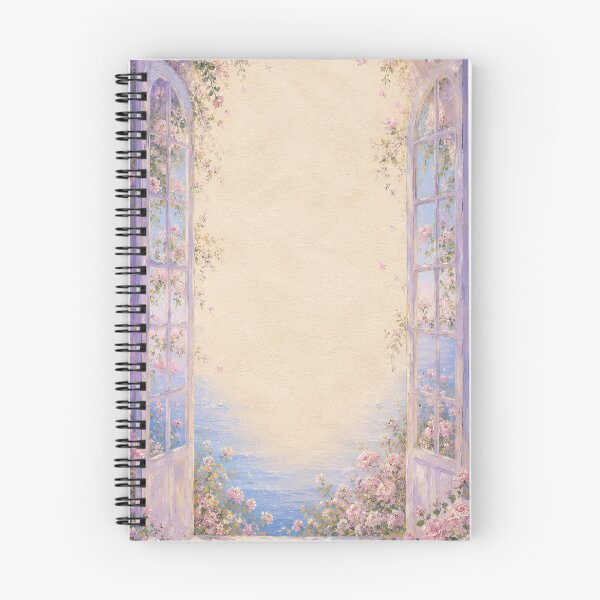 Item preview, Lavender Rose Arch Door Frame with Ocean View and Copy Space, Romantic Floral  designed and sold by pencil-art98.