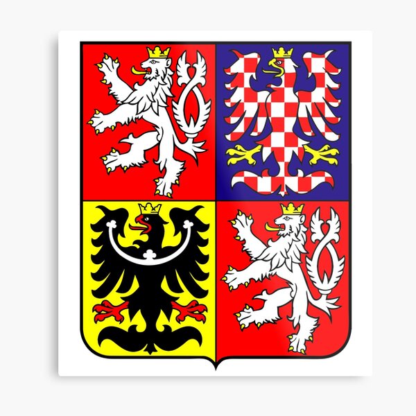 FLAGS AND DEVICES OF THE WORLD - CZECH REPUBLIC COAT OF ARMS Metal Print