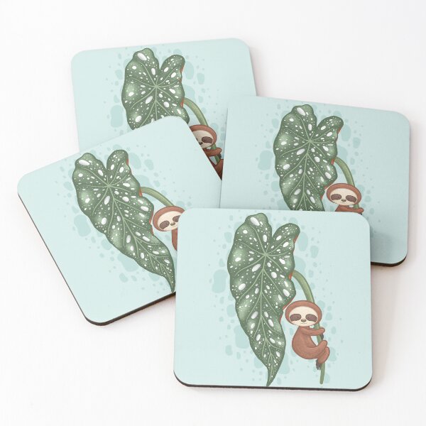 Item preview, Sloth Hanging on Begonia Malculata Leaf designed and sold by Khotekmei.