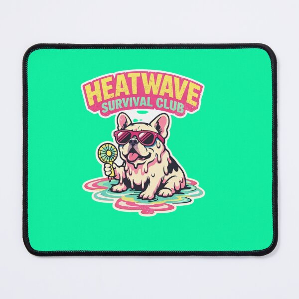 Item preview, Heatwave Survival Club – Funny Retro French Bulldog Badge designed and sold by Timeless Junction.