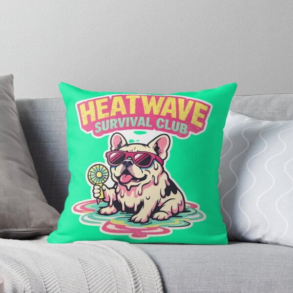 Item preview, Heatwave Survival Club – Funny Retro French Bulldog Badge designed and sold by Timeless Junction.