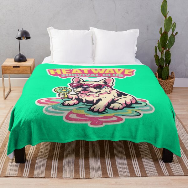 Item preview, Heatwave Survival Club – Funny Retro French Bulldog Badge designed and sold by Timeless Junction.