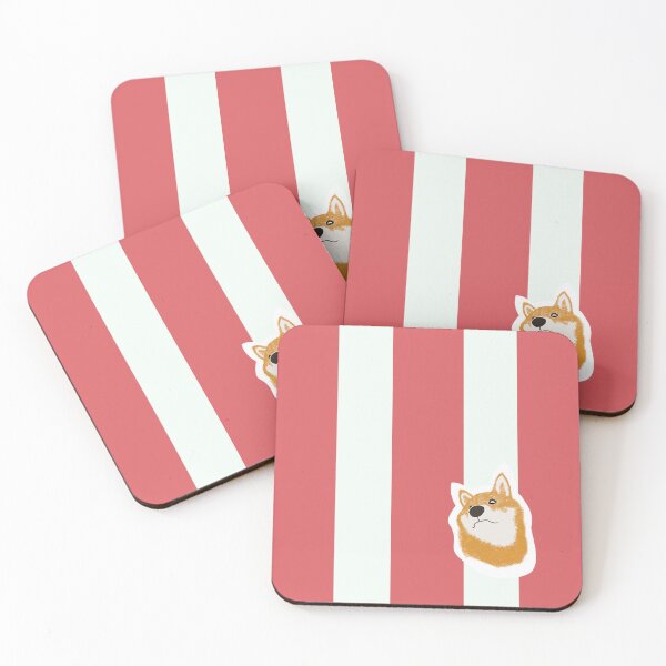 Item preview, Thick stripe (red, white) with Shiba Inu designed and sold by ShibaCruise-On.