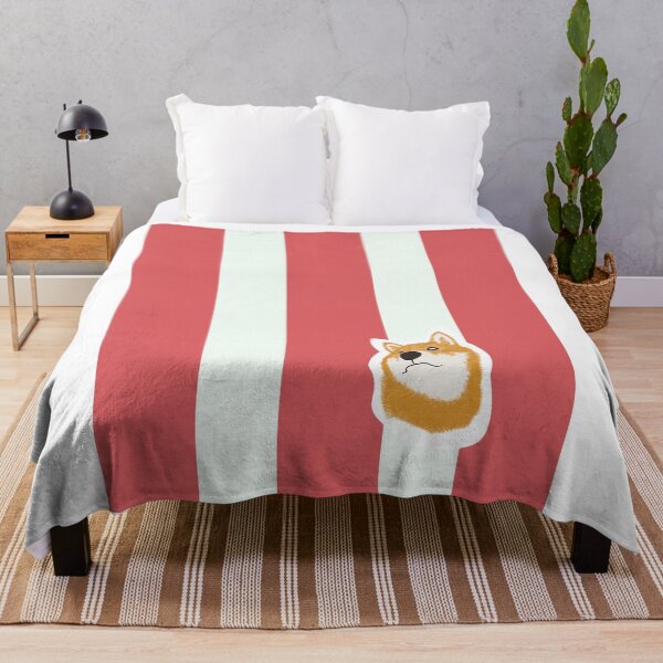 Item preview, Thick stripe (red, white) with Shiba Inu designed and sold by ShibaCruise-On.