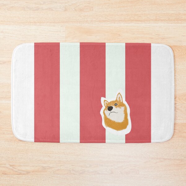 Item preview, Thick stripe (red, white) with Shiba Inu designed and sold by ShibaCruise-On.
