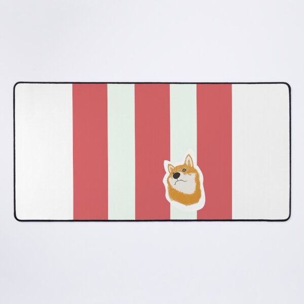 Item preview, Thick stripe (red, white) with Shiba Inu designed and sold by ShibaCruise-On.