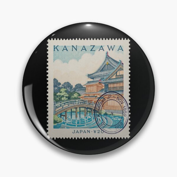 Item preview, Kanazawa Japan Garden Teahouse Castle Stamp Sticker designed and sold by stickercuffs.