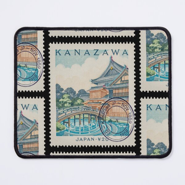 Item preview, Kanazawa Japan Garden Teahouse Castle Stamp Sticker designed and sold by stickercuffs.