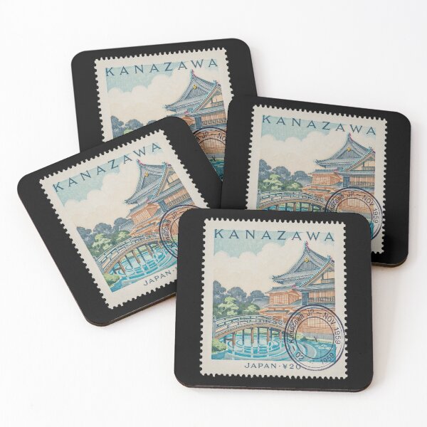 Item preview, Kanazawa Japan Garden Teahouse Castle Stamp Sticker designed and sold by stickercuffs.