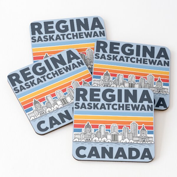 Item preview, Regina Saskatchewan Canada Minimalist Skyline Retro Colors designed and sold by HowToCanadian.